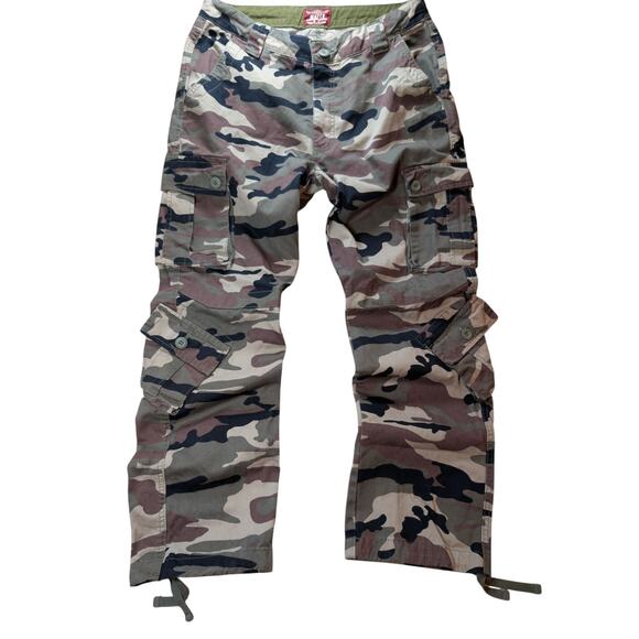 Matchstick Cargo Pants Mens 36 Camouflage Multi Pocket Utility Military Y2K - Picture 1 of 9